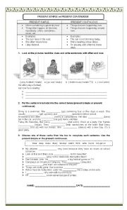 English Worksheet: Present continuous vs Simple present