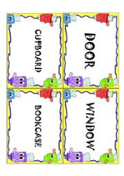 English Worksheet: classroom furniture signs