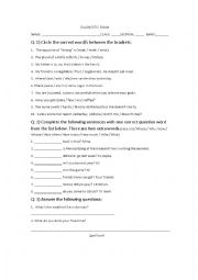 English Worksheet: Diagnostic Test