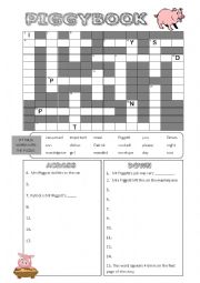 English Worksheet: Piggybook Vocab crossword