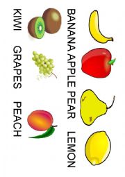 English Worksheet: Fruits Picture cards