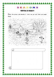 English Worksheet: SEASONS. Winter is here!!!