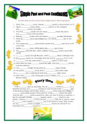 English Worksheet: Past simple and Past continuous