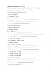 English Worksheet: reported speech