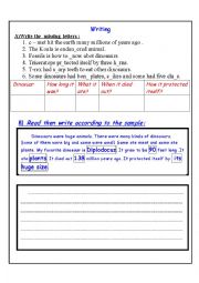 English Worksheet: Dinosaurs