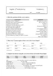 English Worksheet: Present Simple