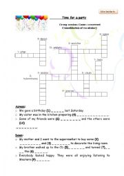 English Worksheet: preparing for a party
