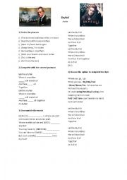 English Worksheet: Skyfall - Song Activity