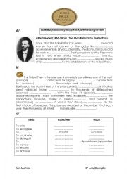 English Worksheet: Nobel Prize winners