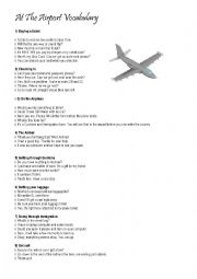 English Worksheet: At the Airport Vocabulary