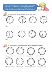 English Worksheet: Telling the time