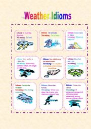 English Worksheet: Weather Idioms.