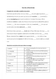 English Worksheet: Previewing questions - The Life of David Gale