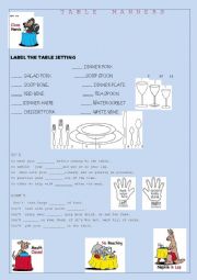 English Worksheet: TABLE MANNERS