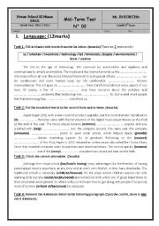 English Worksheet: controle nb 2