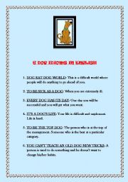 English Worksheet: Six DOG idioms in English
