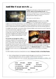 English Worksheet: 85th edition of the Academy Awards