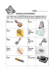 English Worksheet: Learn your Kitchen Equipmnet