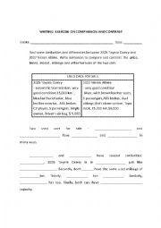 English Worksheet: Writing comparison and contrast /Writing opinion