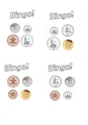 English Worksheet: money bingo