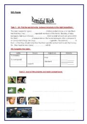 English Worksheet: Remidial work