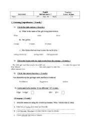 English Worksheet: 9th form mid-term test n2