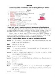 English Worksheet: Tea Time