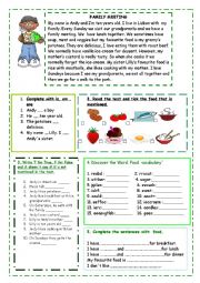 English Worksheet: READING: FAMILY MEETING