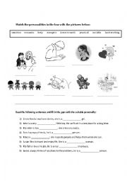 English Worksheet: personalities