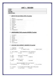 English Worksheet: revision exercises