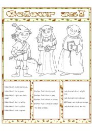 English Worksheet: Colour us!