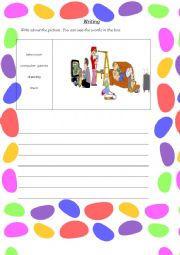 English Worksheet: Describing a picture