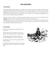 English Worksheet: The aborigines 