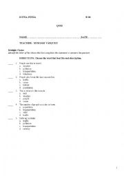 English Worksheet: Grammar and vocabulary quiz