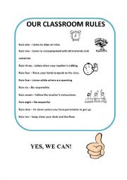 English Worksheet: Classroom Rules