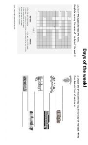 English Worksheet: Days of the week worksheet