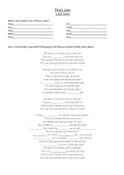 English Worksheet: Simple Past Song Activity