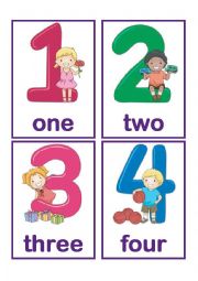 English Worksheet: NUMBERS FLASHCARDS