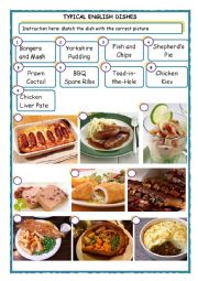 English Worksheet: Typical English Dishes