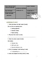 English Worksheet: mid term test2 for 9 TH FORM TUNISIAN PUPILS