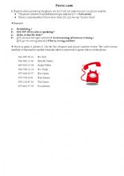 English Worksheet: Phone Game