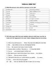 English Worksheet: TEST ABOUT PHRASAL VERBS