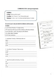 English Worksheet: Making Arrangements