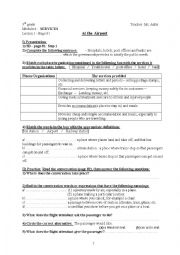 English Worksheet: At the Airport . Lesson 1, Module 4, 9th grade