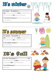 English Worksheet: weather and 4 seasons 