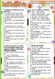 English Worksheet: Infinitive