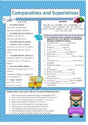 English Worksheet: Comparative and Superlatives with Means of transportation