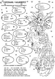 English Worksheet: CARDINAL NUMBERS