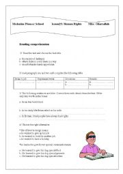 English Worksheet: lesson25, first level: human rights