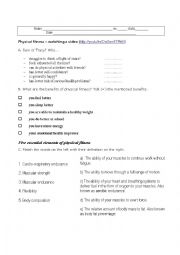 English Worksheet: physical fitness